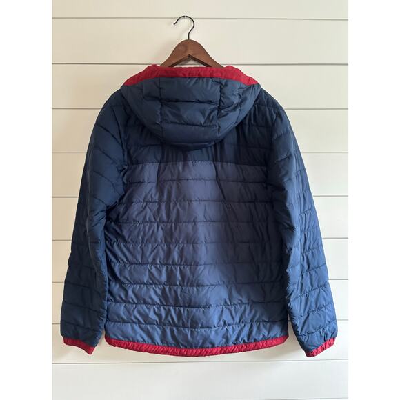 Columbia Men’s Lightweight Puffer Jacket Size M | Navy Red Hooded Insulated Coat - Picture 3 of 12